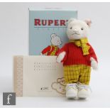 A Steiff 653568 Classic Rupert the Bear teddy bear, white alpaca, limited edition of 3000, height