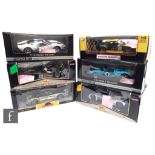 Six 1:18 scale diecast model cars by Maisto, Chrono and similar, to include Ford GT, BMW V12 LMR,