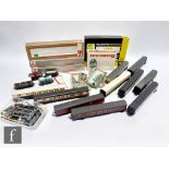 A collection of assorted OO gauge model railway items, to include unboxed passenger coaches and