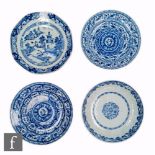 A collection of Chinese 18th Century export porcelain plates, to include a pair of Kraak style,