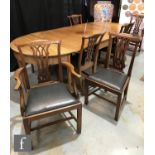 A George III mahogany D end extending dining table on square tapering legs, height 76cm x width