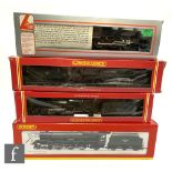 Four OO gauge BR locomotives, Hornby R221 Coronation Class 4-6-2 green 'City of Leicester', Hornby