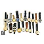 Nineteen assorted mid to late 20th Century gold plated and stainless steel gentleman's and lady's