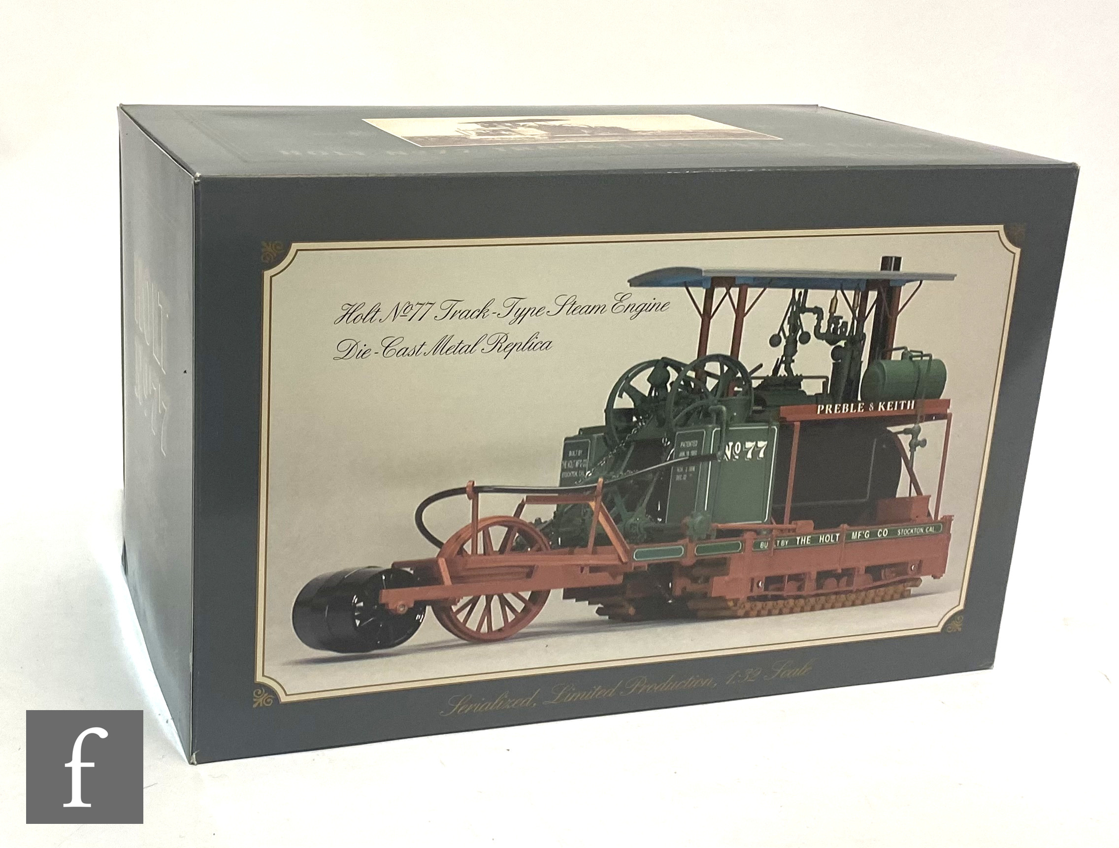 A Spec Cast 1:32 scale Holt No. 77 Track Type Steam Engine diecast model, limited edition 637 of