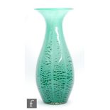 Karl Wiedemann - WMF - A large 1930s Ikora glass vase of skittle form, decorated deep green flecks