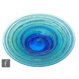 Michael Harris - Isle of Wight - A glass Seaward dish, with a series of green and blue concentric