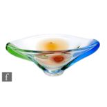Frantisek Zemek - Mstisov Glassworks - A large Rhapsody range bowl of elliptical form, externally