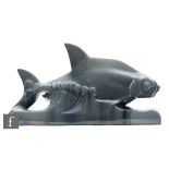 Paul Sailly - Manufacture Nouvelle de Faiences - A 1930s model of a stylised fish, the whole