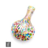 Salviati & C - A Murano Con Machi glass scent bottle of shell form with flared collar neck, circa