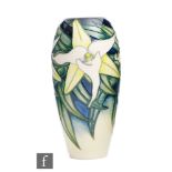 Emma Bossons - Moorcroft Pottery - A limited edition vase of slender form decorated in the