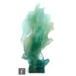 Olivier Brice - Daum - Electre, a stylised pate de verre glass sculpture of a female figure in