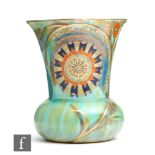 Carlton Ware - A small 1930s Art Deco vase of globe and shaft form decorated in the Flower and