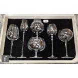 Moser - A cased set of Moser Physiognomical Snifters for the Moser Club to comprise Stout Gentleman,
