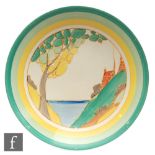 Clarice Cliff - Secrets - A 9 inch Clarice Cliff dish form plate circa 1933, hand painted with a