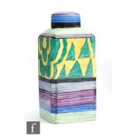 Carlton Ware - A 1930s Art Deco tea caddy of rectangular form decorated in the Flower Medley pattern