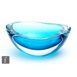 Sven Palmqvist - Orrefors - A post war crystal glass bowl of elliptical form, cased in clear over