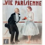 Georges Leonnec (1881-1940) - 'Amie, j'ai fait les cent dix neuf coups....', an Art Deco watercolour