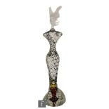 Kjell Engman - Kosta Boda - Lady in Clear, a contemporary glass sculpture of a stylised standing