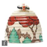Clarice Cliff - Limberlost - A large Beehive honey pot circa 1936, hand painted with a stylised tree