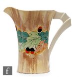 Clarice Cliff - Delecia Acorn - A large Daffodil shape jug circa 1934, hand painted with a band of