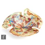 Unknown - A 1950s Tutti Frutti dish bowl of irregular form with pulled sides cased in clear