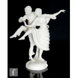 Hutschenreuther - A 1930s Art Deco blanc de china model of two dancers stood beside each other