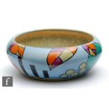 Clarice Cliff - Latona Apples - A shape 55 bowl circa 1931, hand painted with apples and piano