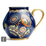 Carlton Ware - A 1930s Art Deco flower jug decorated in the Needlepoint pattern, printed script
