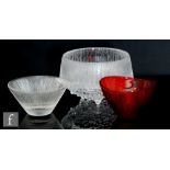 Tappio Wirkkala - Iittala - A post war Ultima Thule glass bowl of angular shouldered form, with