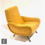 Marco Zanuso - A Lady chair, later re-upholstered in a deep gold fabric over tubular steel legs,