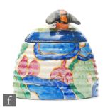 Clarice Cliff - Blue Chintz - A small size Beehive honey pot circa 1932, hand painted with