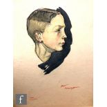 Albert Wainwright (1898-1943) - A portrait of Frank Copeland as a boy, bust length in profile,