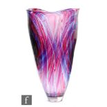 Bob Crooks - Jurassic Vase, a contemporary studio glass vase of compressed ovoid form with