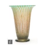 WMF - An Ikora trumpet vase, the spreading circular base rising to a flared green rim, with a series