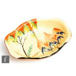 Carlton Ware - A 1930s Art Deco Revo dish decorated in the Autumn Trees and Fern pattern, printed