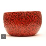 Tyra Lundgren & Paolo Venini - Venini - A 1950s glass bowl circa 1953, in checkered murrine with red