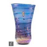 Kris Heaton - Neo Art Glass - A large later 20th Century studio glass vase of flared sleeve form,