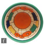 Clarice Cliff - Allsorts - A circular rimmed bowl circa 1929, hand painted to the interior with