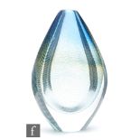 Sven Palmqvist - Orrefors - A Kraka vase circa 1955, of teardrop form cased in clear crystal over