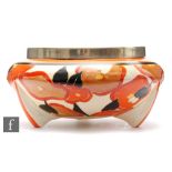 Clarice Cliff - Orange Chintz - A shape 478 bowl circa 1932, hand painted with stylised flowers