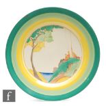 Clarice Cliff - Secrets - A 9 inch circular plate circa 1933, hand painted with a stylised tree