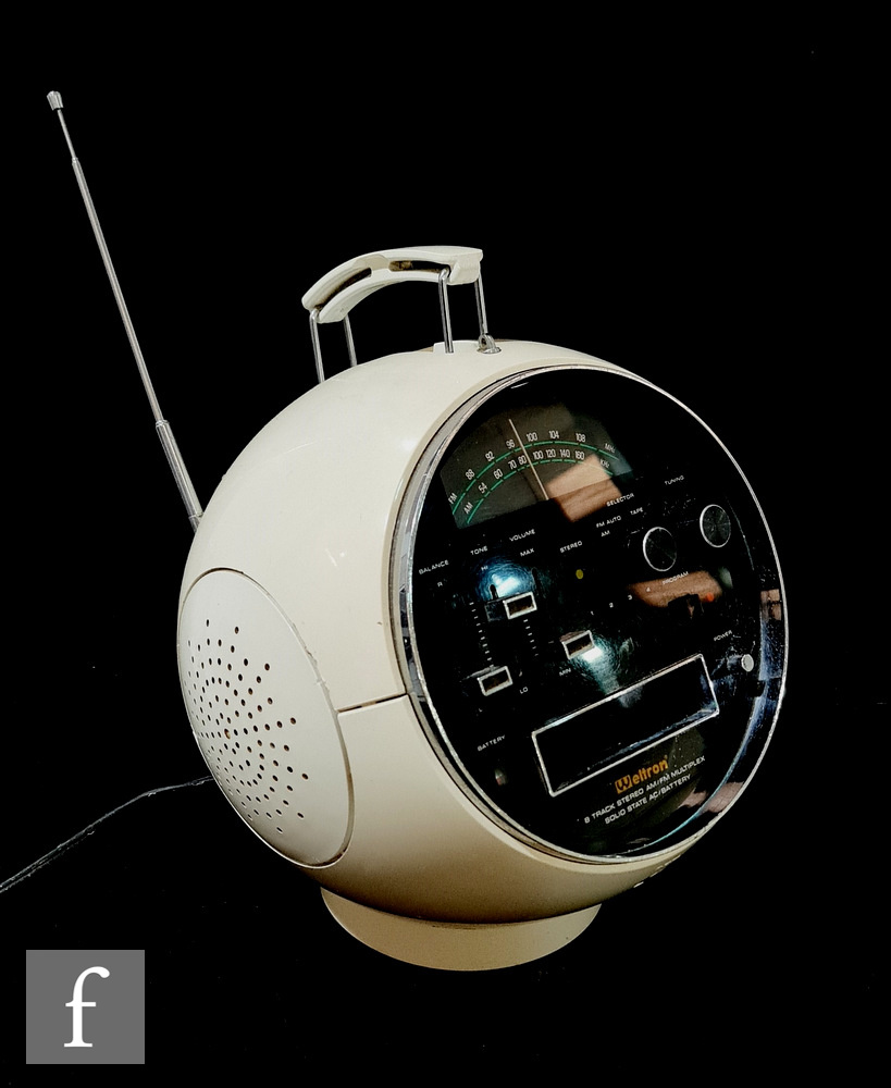 James Pratt Winston - Weltron - A 1970 'Spaceball' 2001 model 8-track player and AM/FM radio, in