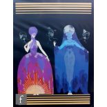 After Roman De Tirtoff (Erte) - 'Twins', photographic reproduction print, unframed, mounted, 27cm