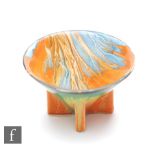 Clarice Cliff - Delecia - A small Conical sugar bowl circa 1930, hand painted with tonal streaked