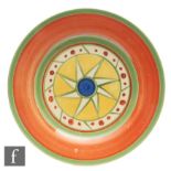 Clarice Cliff - Original Bizarre - An early 9 inch plate circa 1927, hand painted to the central