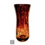Unknown - A later 20th Century Agate ware glass vase of waisted sleeve form, internally decorated