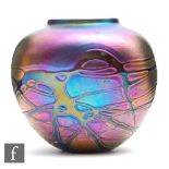 Phenocian Glass - A later 20th Century studio glass vase of shouldered tri-form with shallow