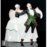 Attributed to Leon de Leyritz - A 1920s night light modelled as minuet dancers in black and green