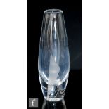 Sven Palmqvist - Orrefors - A mid 20th Century clear crystal glass Sail vase engraved with an