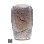 Mieke Groot - Leerdam - A later 20th Century glass vase of sleeve form, decorated with mottled and